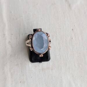 Elegant Silver and Blue Gemstone Ring